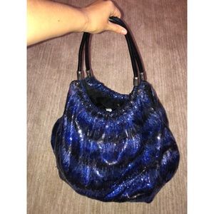 Steve Madden Blue Sequin Tote Bag